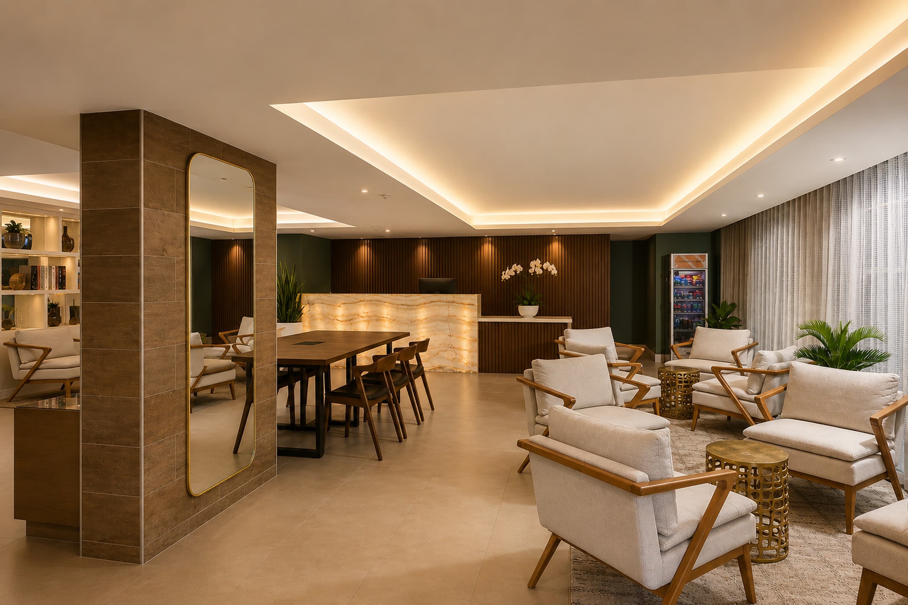 Lobby lounge and dining