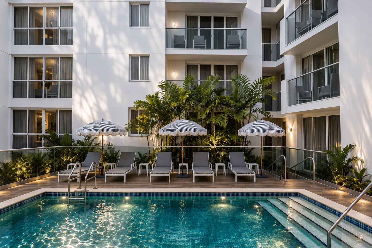 Pool deck from the residences
